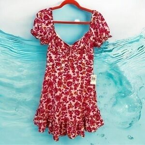 B. DARLIN 1/2 Juniors A-Line Mini Dress Ruffled Floral Boho NWT